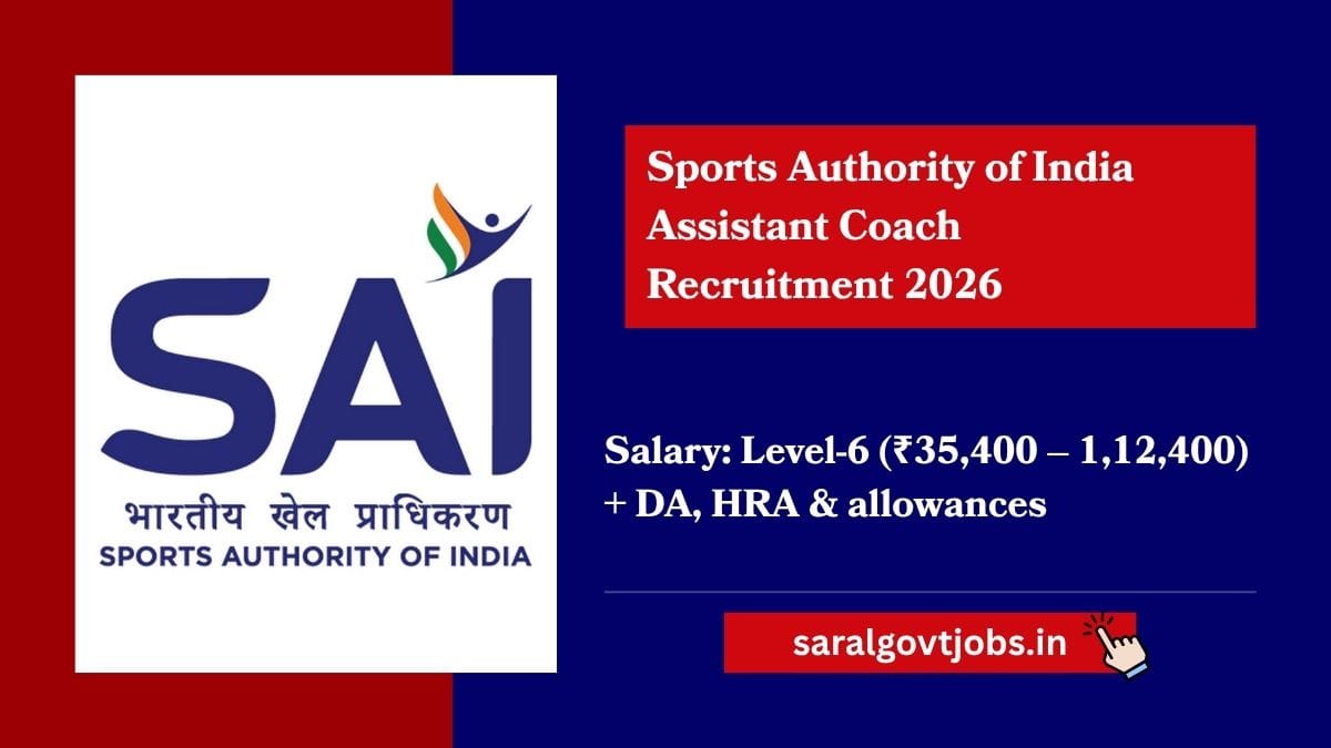 SAI Assistant Coach Recruitment 2026