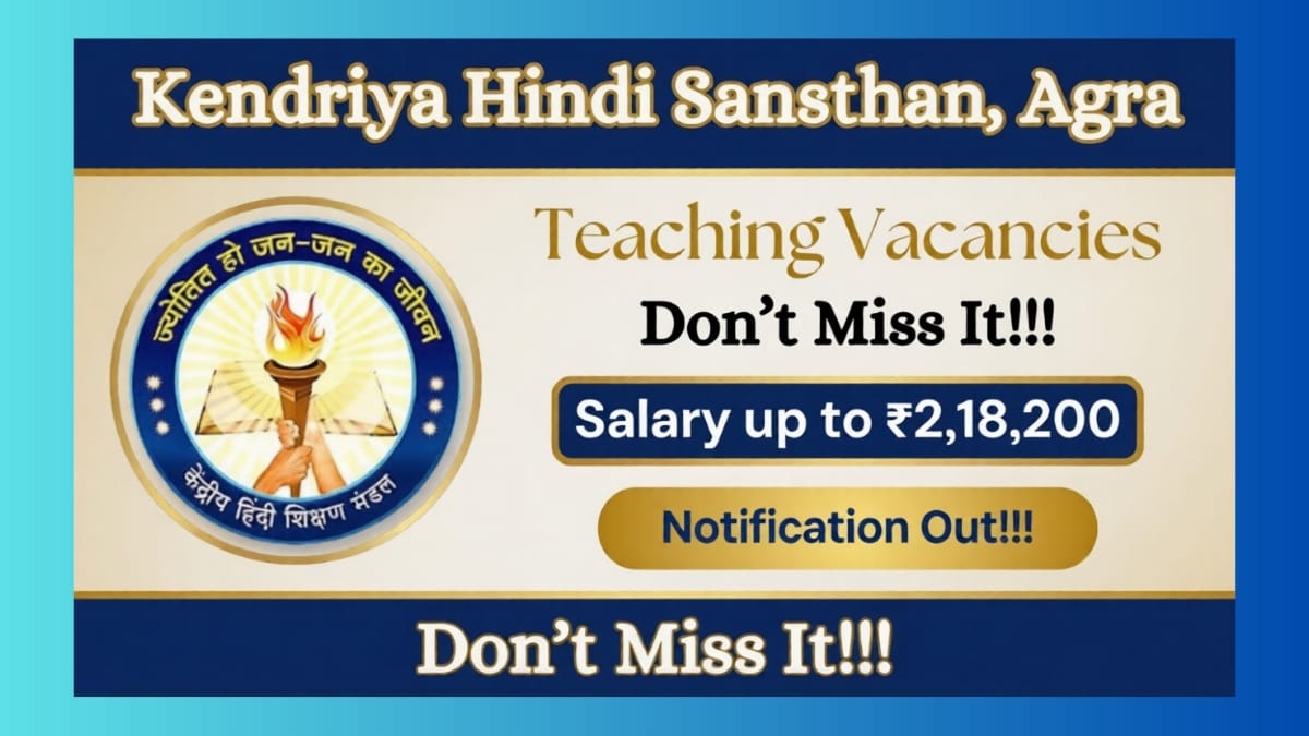 Kendriya Hindi Sansthan Faculty Recruitment 2026