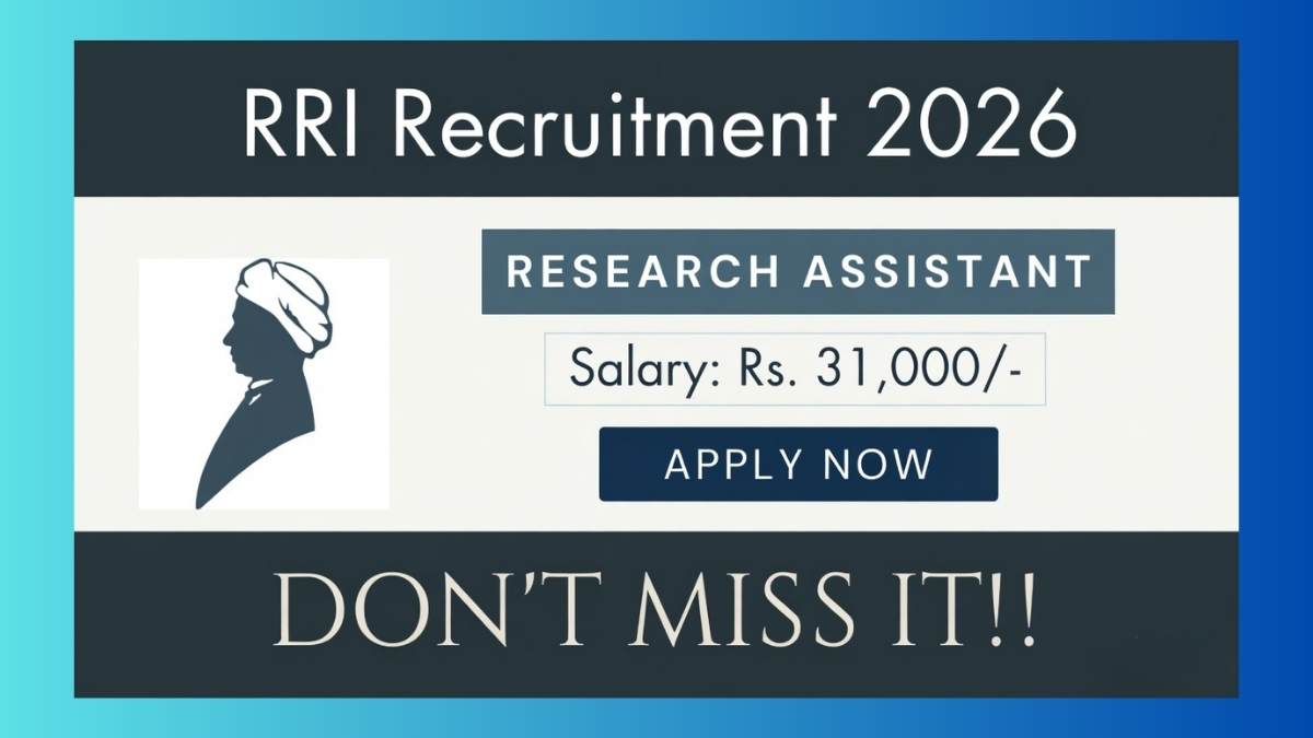 RRI Research Assistant Recruitment 2026