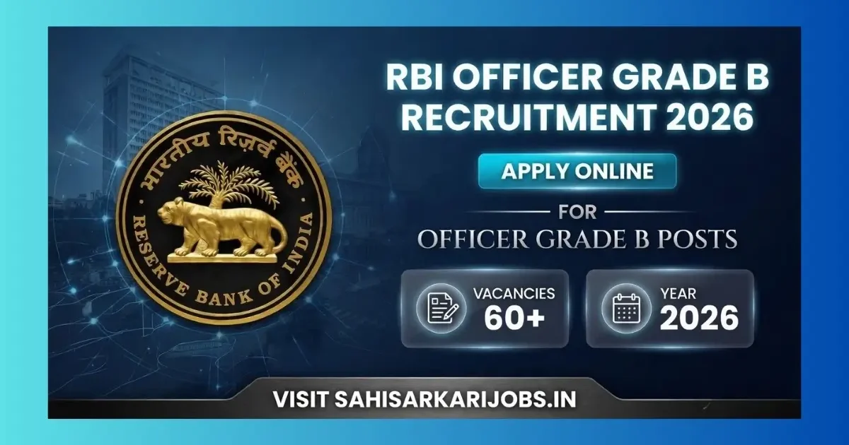 RBI Grade B Officers Recruitment 2026 official notification for 60 posts across General DEPR DSIM cadres