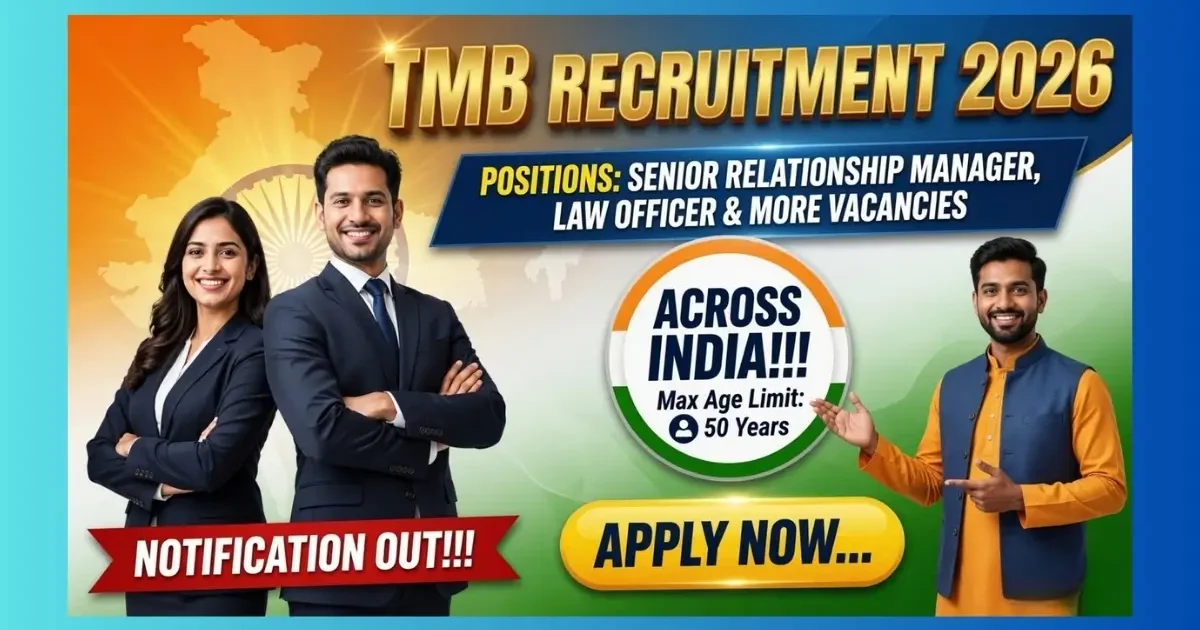 TMB Specialist Officer Recruitment 2026 official notification for Branch Head Law Officer and IT posts