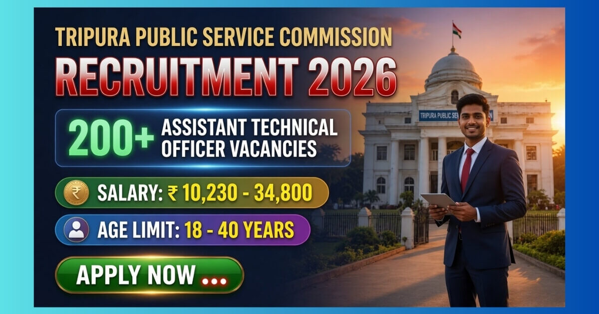 TPSC ATO Recruitment 2026 official notification for 220 Assistant Technical Officer posts in Tripura