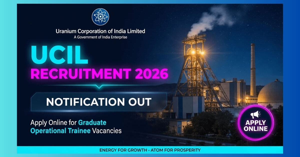 UCIL Graduate Operational Trainee GOT Recruitment 2026 notification for 04 CR&D posts in Jharkhand