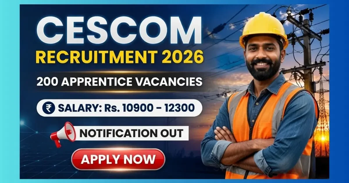 CESCOM Apprentice Recruitment 2026 official notification for 200 posts in Karnataka power sector