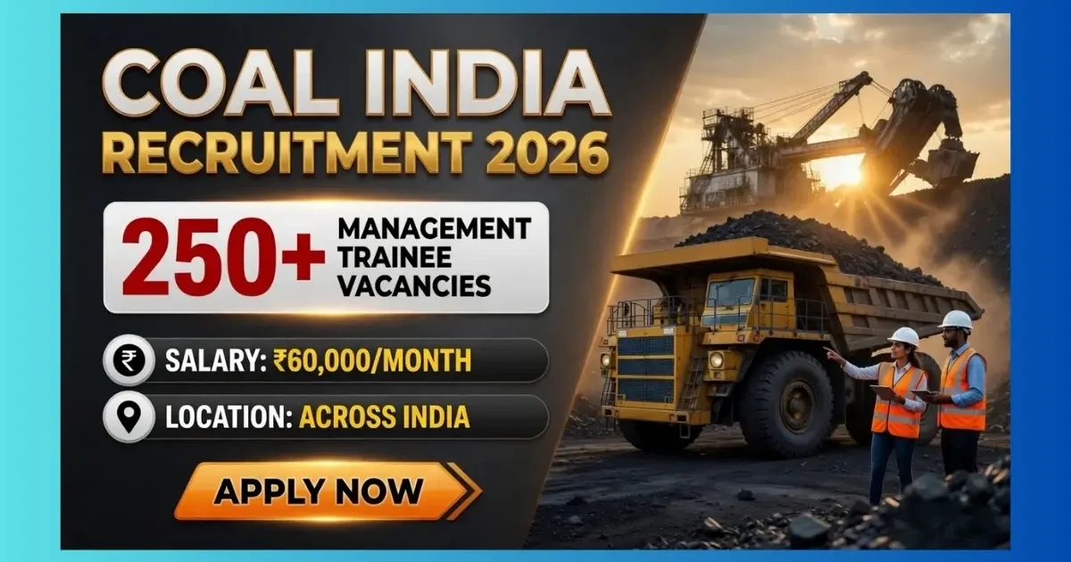 Coal India MT Recruitment 2026 official notification for 276 Management Trainee Mining posts GATE 2025