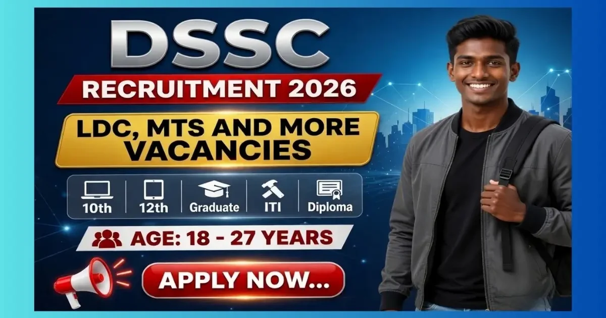 DSSC Wellington Group C Recruitment 2026 notification for 78 LDC MTS Driver posts offline apply