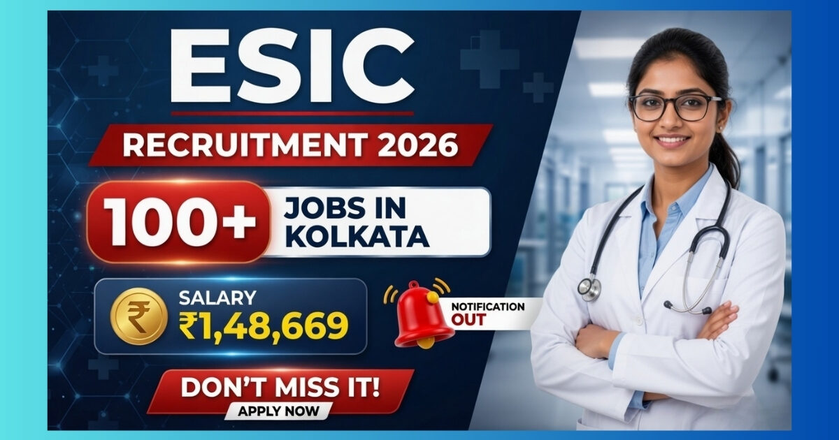 ESIC Joka Senior Resident Recruitment 2026 walk-in for 128 posts at Kolkata medical college