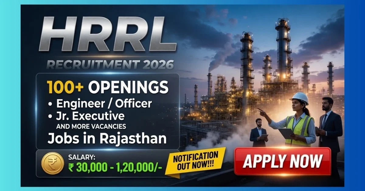 HRRL Professionals Recruitment 2026 official notification for 134 Engineer Officer Executive posts