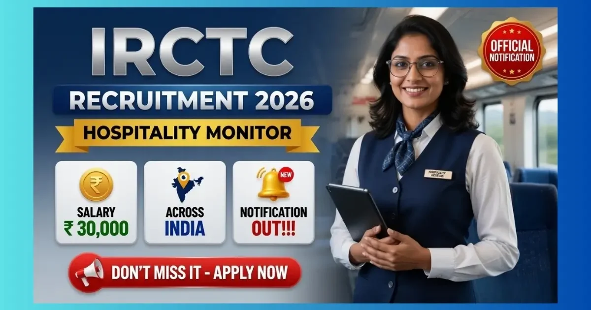IRCTC Hospitality Monitor Recruitment 2026 walk-in for 92 contractual posts North Zone
