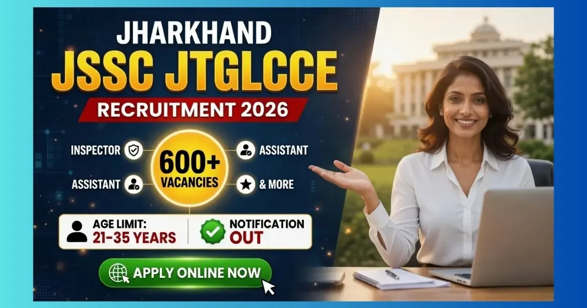 JSSC JTGLCCE Recruitment 2026 official notification for 611 graduate level posts in Jharkhand