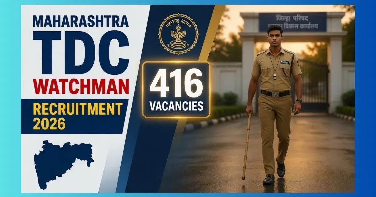 Maharashtra TDC Watchman Recruitment 2026 official notification for 416 Chowkidar posts