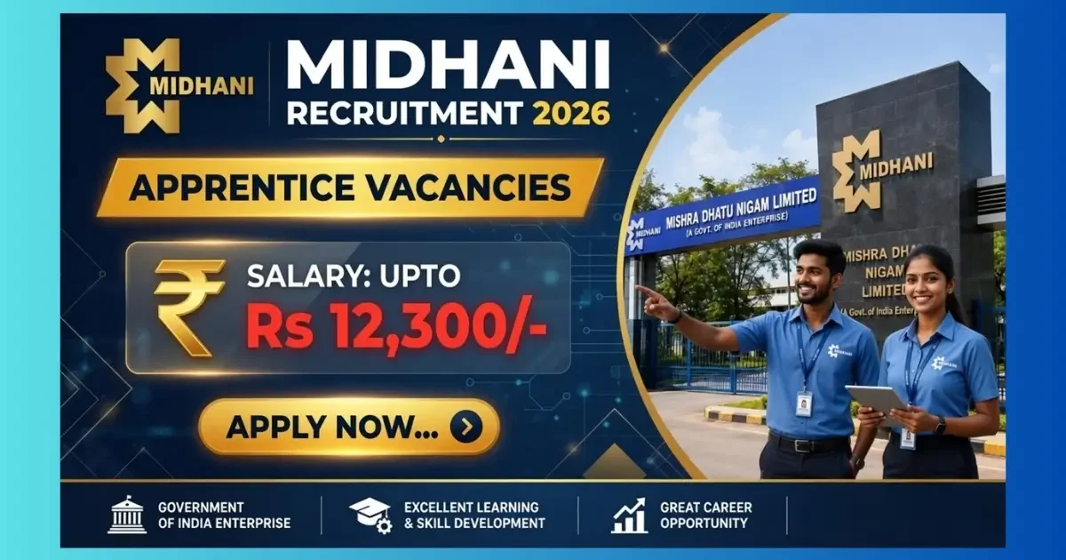 MIDHANI Apprentice Recruitment 2026 official notification for 43 Graduate and Technician posts in Hyderabad