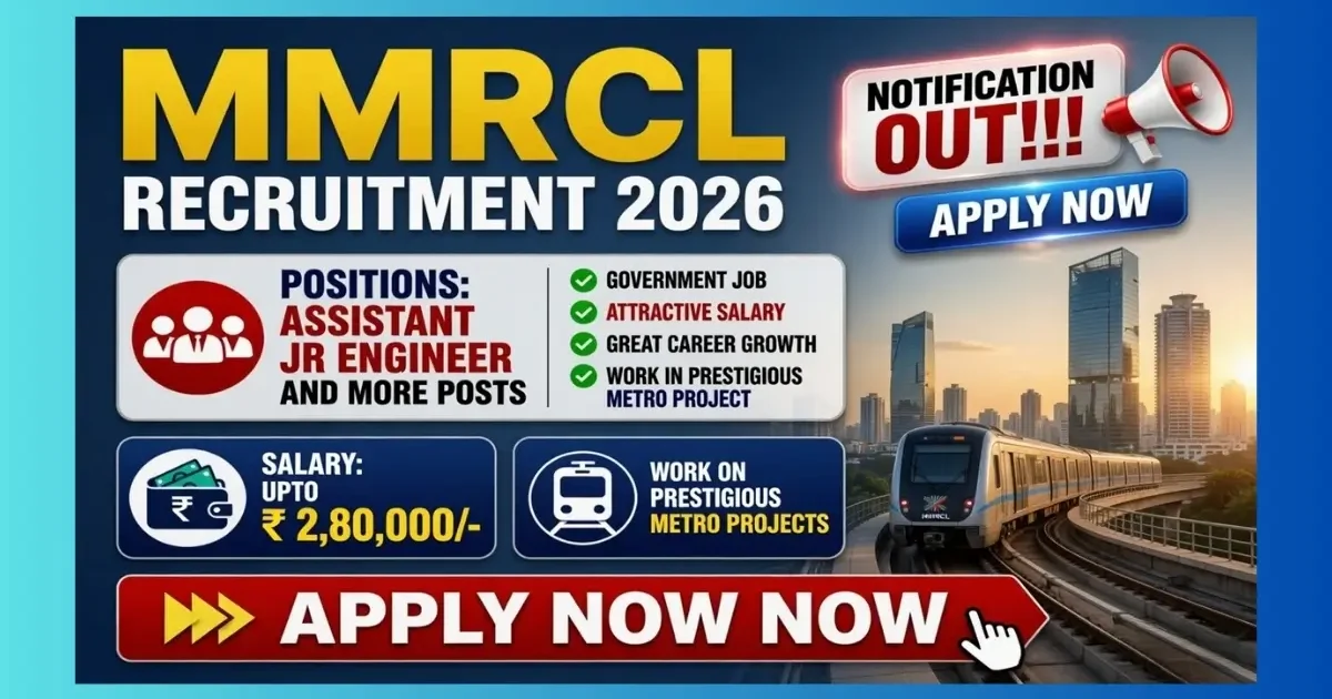 MMRCL Mumbai Recruitment 2026 official notification for 24 GM DGM AGM and Engineer posts