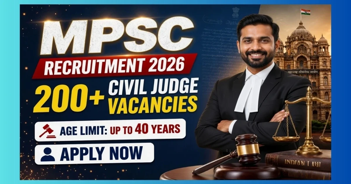 MPSC Civil Judge Recruitment 2026 notification for 286 JMFC posts apply online Maharashtra