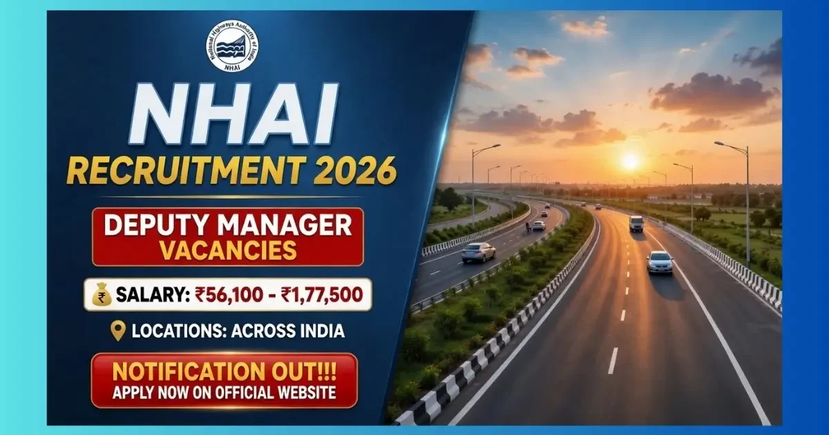 NHAI Deputy Manager (Technical) Recruitment 2026 – 60 posts through GATE 2026 Civil Engineering
