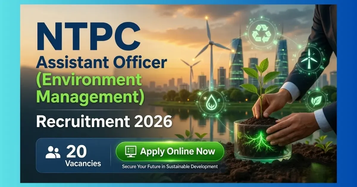 NTPC Assistant Officer (Environment Management) Recruitment 2026 official notification for 20 posts pan India
