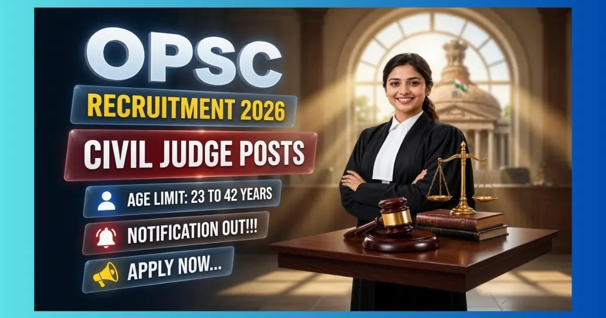 OPSC Civil Judge Recruitment 2026 official notification for 78 posts in Odisha Judicial Service