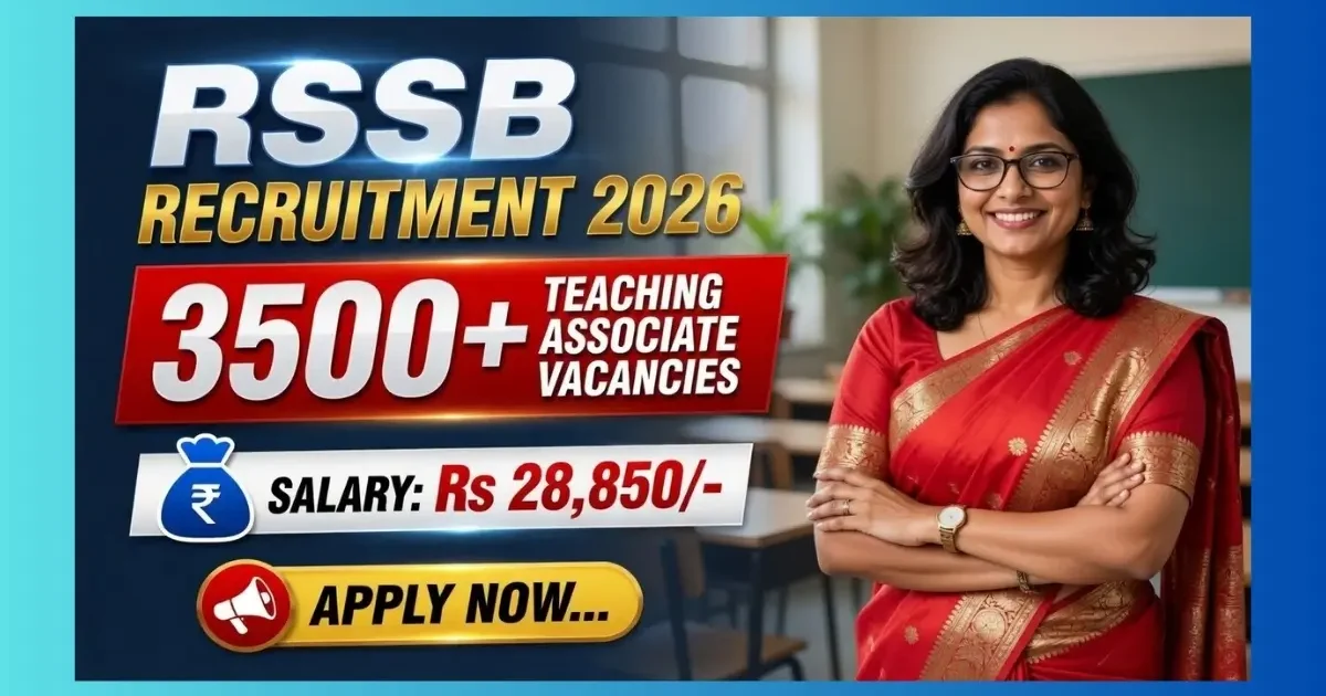 RSSB Teaching Associate Recruitment 2026 – 3540 contractual posts apply online