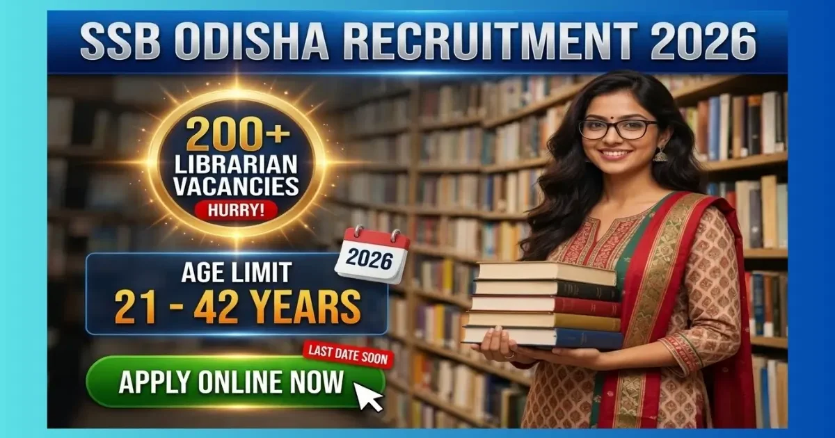 SSB Odisha Librarian Recruitment 2026 official notification for 225 posts in aided colleges