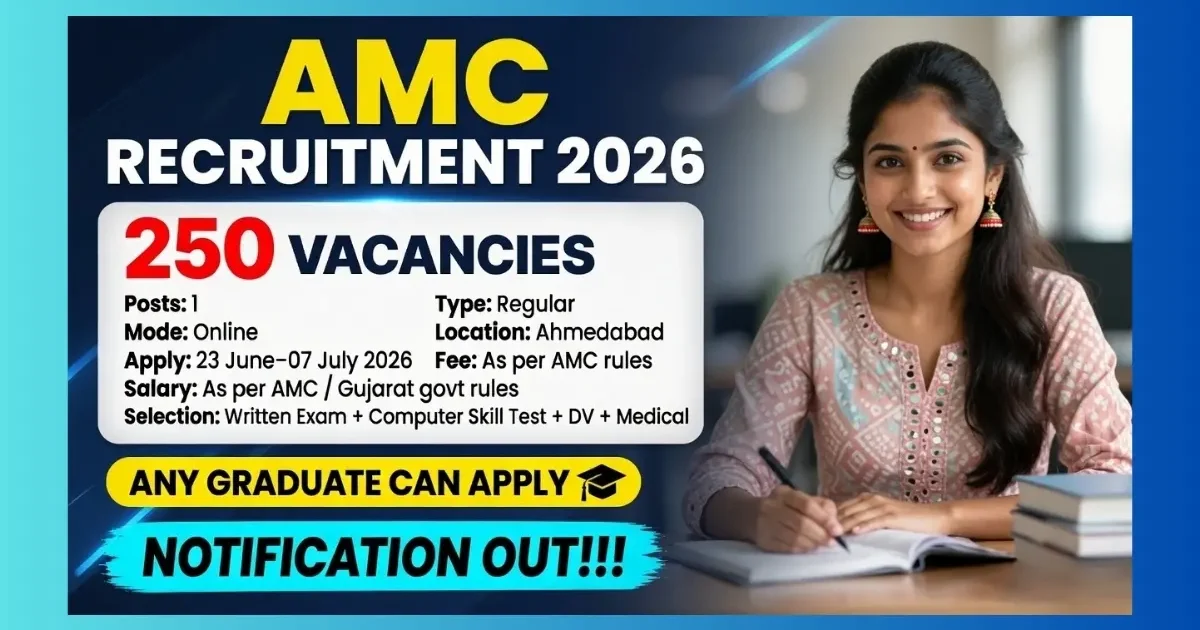 AMC Ahmedabad Assistant Senior Clerk Recruitment 2026 official notification for 250 posts