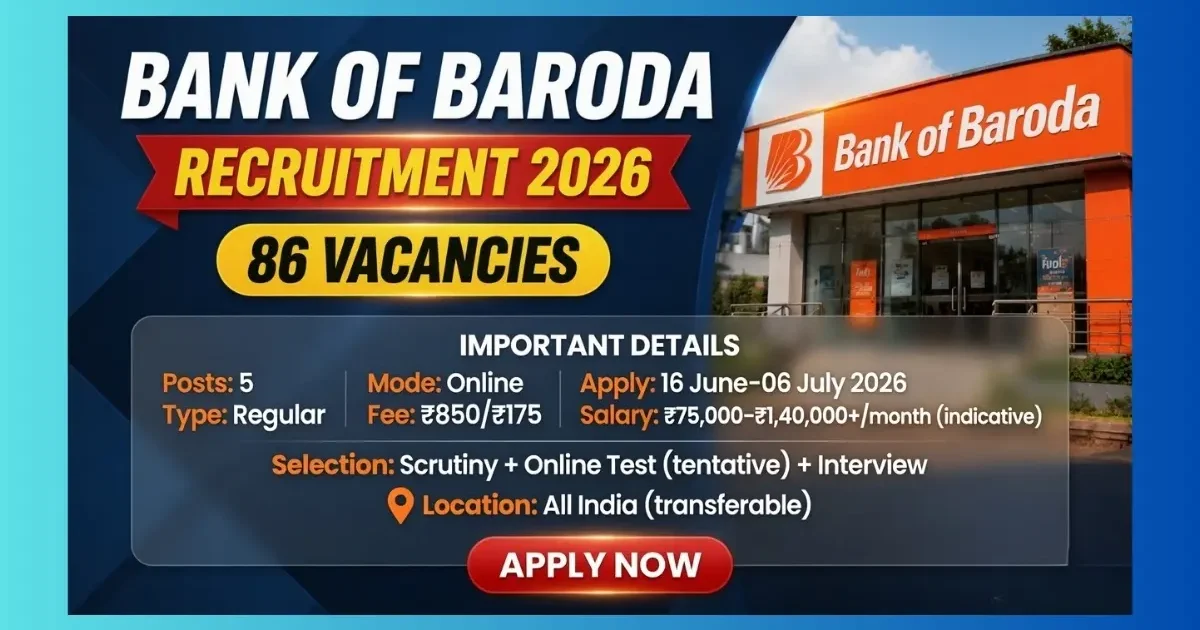 Bank of Baroda C&IC Recruitment 2026 official notification for 86 Manager Senior Manager and Chief Manager posts