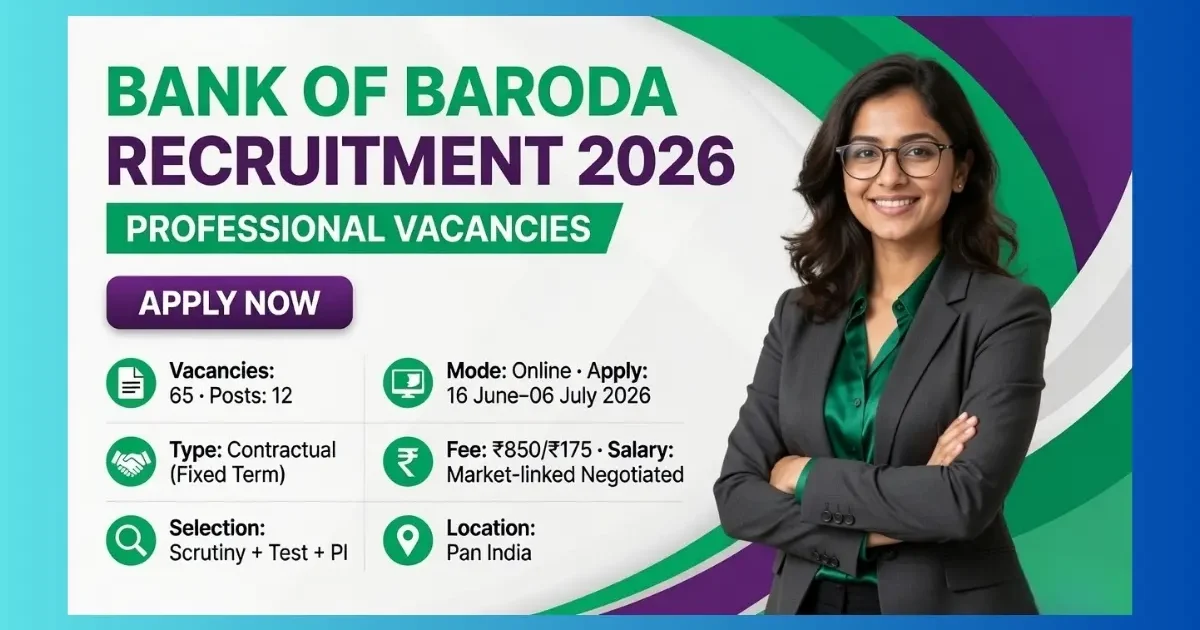 Bank of Baroda Professionals Recruitment 2026 for 65 Vice President, Deputy Vice President and AVP posts in Corporate Credit