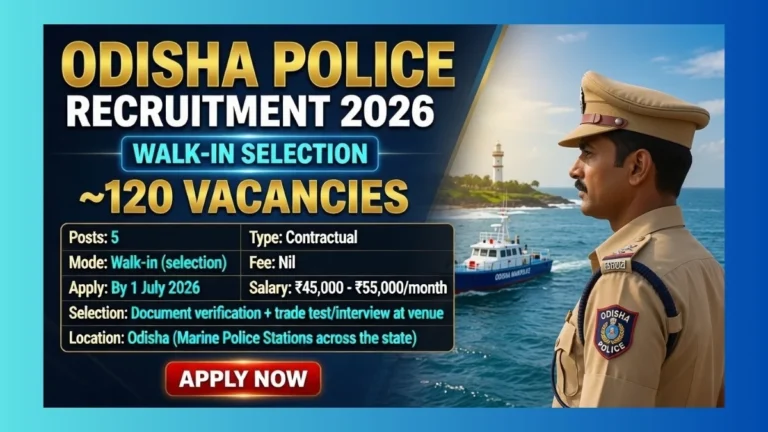 Odisha Police OSSF Ex-Servicemen Technical Staff Recruitment 2026 for 120 posts in Marine Police