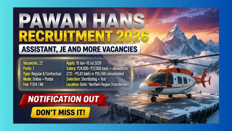 Pawan Hans Limited Recruitment 2026 for 22 Assistant JE Quality Assistant CAMO and Trainee Technician posts