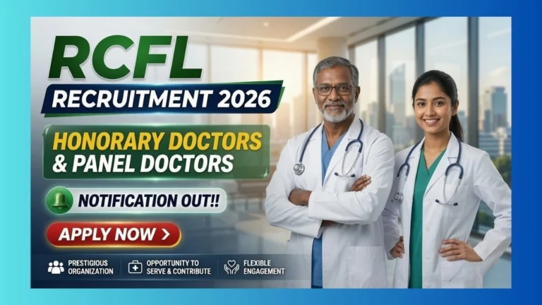 RCFL Trombay Honorary and Panel Doctors Recruitment 2026 official notification for 46 posts at Mumbai unit