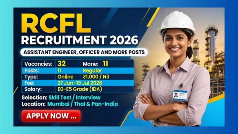 RCFL Mumbai Executive Recruitment 2026 for 32 Officer Engineer and Assistant Engineer posts