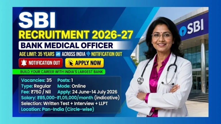 SBI Bank Medical Officer Recruitment 2026 official notification for 35 BMO-II posts across circles