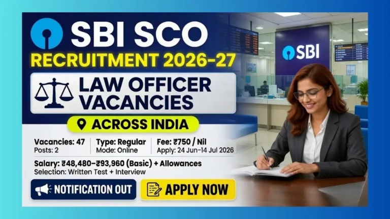 SBI Law Officer Recruitment 2026 official notification for 47 Assistant Manager and Deputy Manager posts