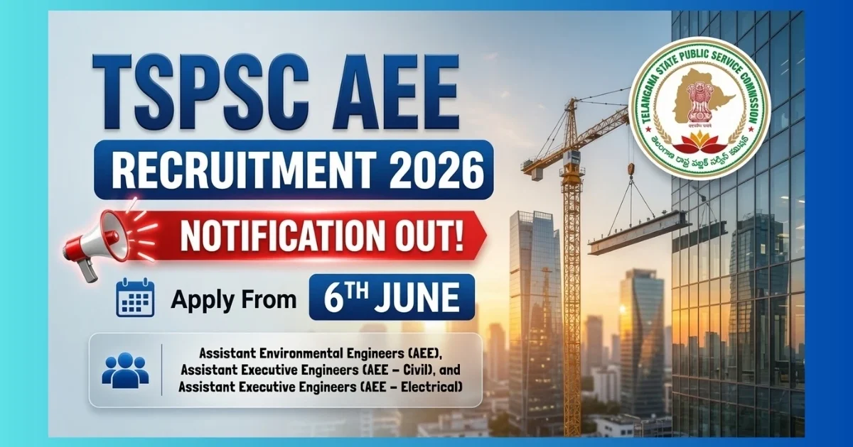 TGPSC AEE Recruitment 2026 official notification for 290 Assistant Executive and Environmental Engineer posts in Telangana