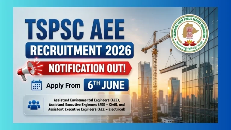 TGPSC AEE Recruitment 2026 official notification for 290 Assistant Executive and Environmental Engineer posts in Telangana