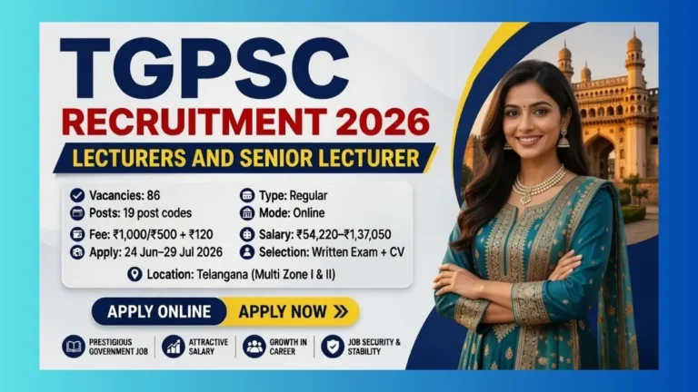 TGPSC DIET Lecturer Recruitment 2026 official notification for 86 Senior Lecturer and Lecturer posts in Telangana