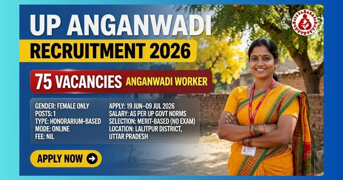 UP Anganwadi Lalitpur Worker Recruitment 2026 official notification for 75 female posts
