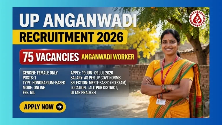 UP Anganwadi Lalitpur Worker Recruitment 2026 official notification for 75 female posts