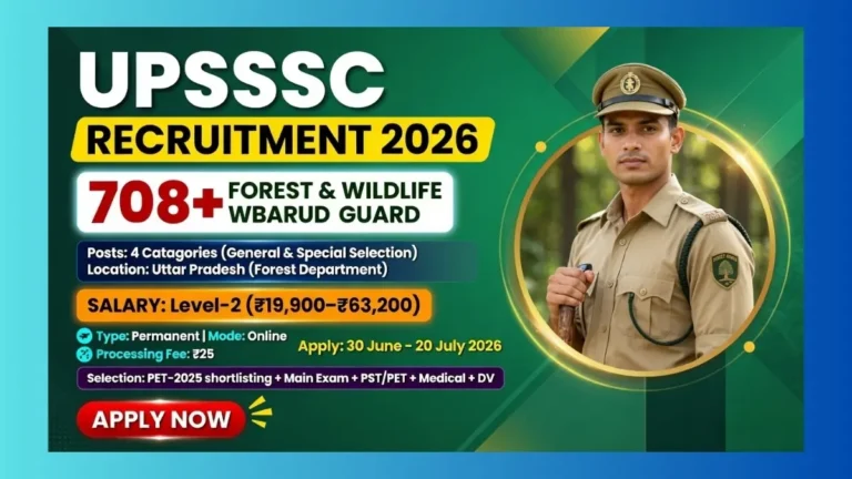 UPSSSC Forest Guard & Wildlife Guard Recruitment 2026 official notification for 708 posts in Uttar Pradesh