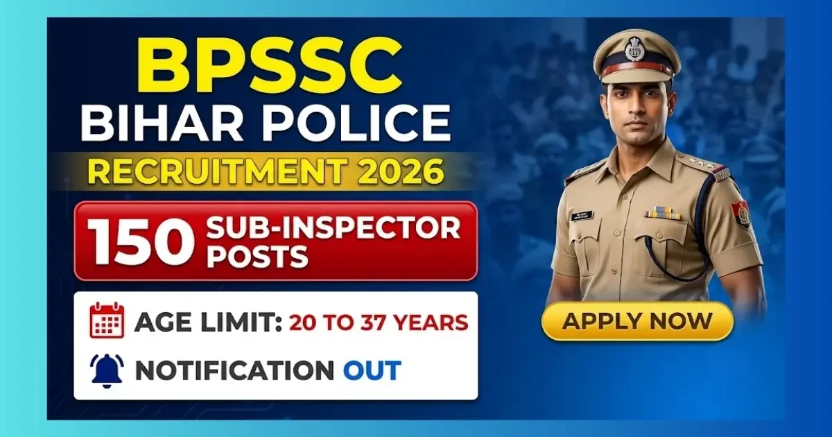 BPSSC Bihar Police SI Recruitment 2026 official notification for 150 Sub-Inspector posts