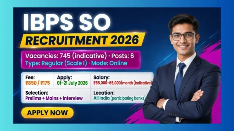 IBPS SO CRP SPL-XVI 2026 recruitment for 745 Specialist Officer posts across 11 banks