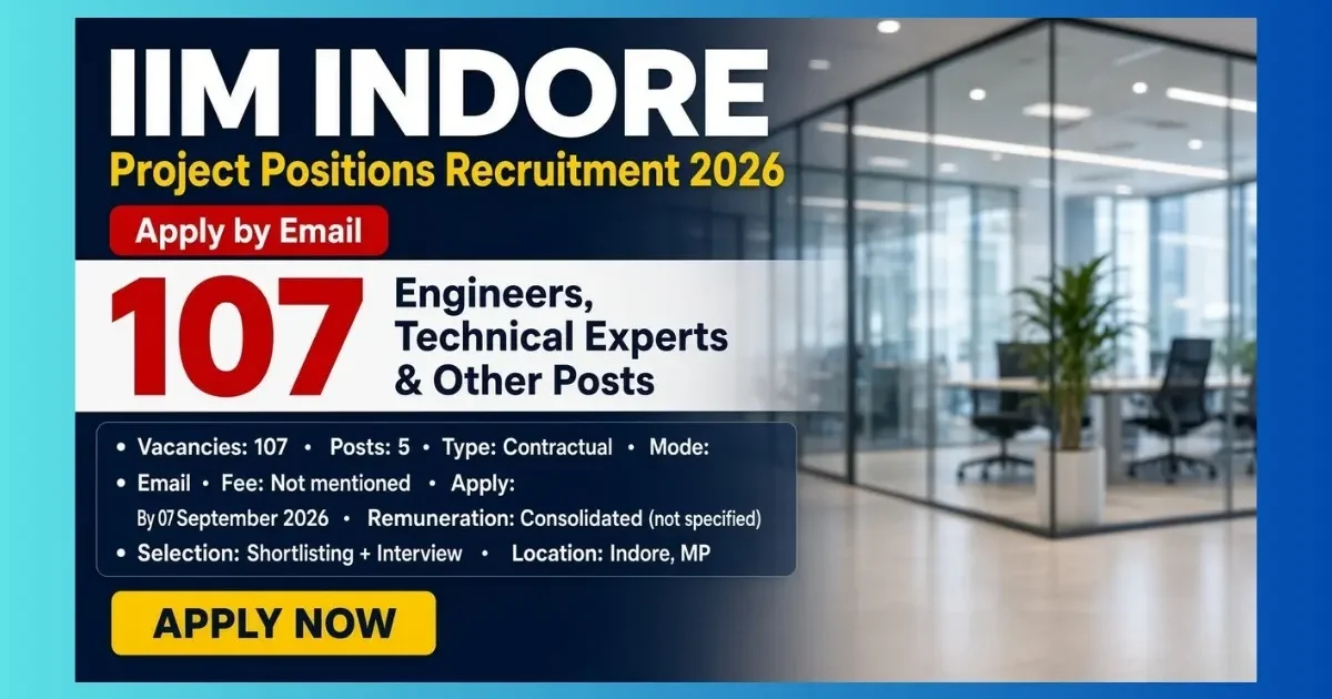 IIM Indore project engineer recruitment 2026 notice for 107 contractual posts