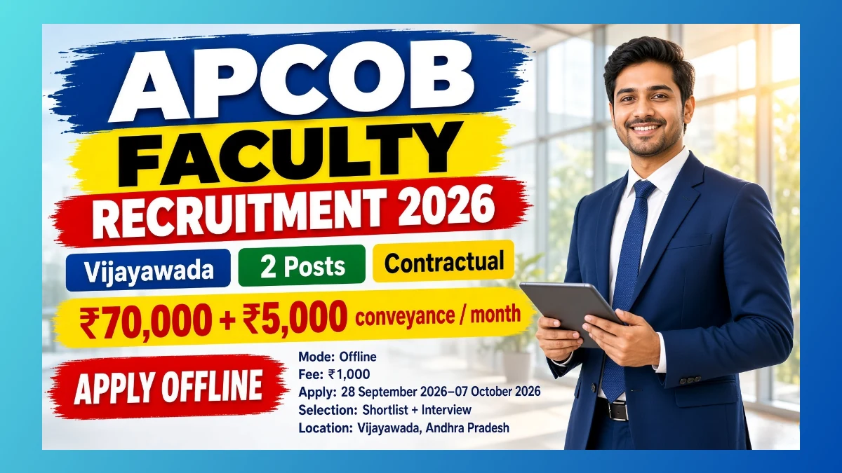APCOB Vijayawada Faculty Recruitment 2026 notice for 2 CTI posts