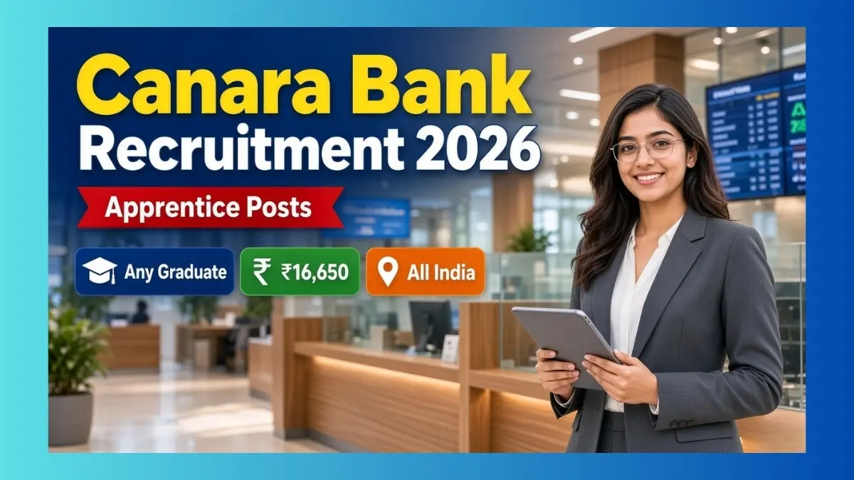 Canara Bank Apprentice Recruitment 2026 notification for 3500 graduate seats