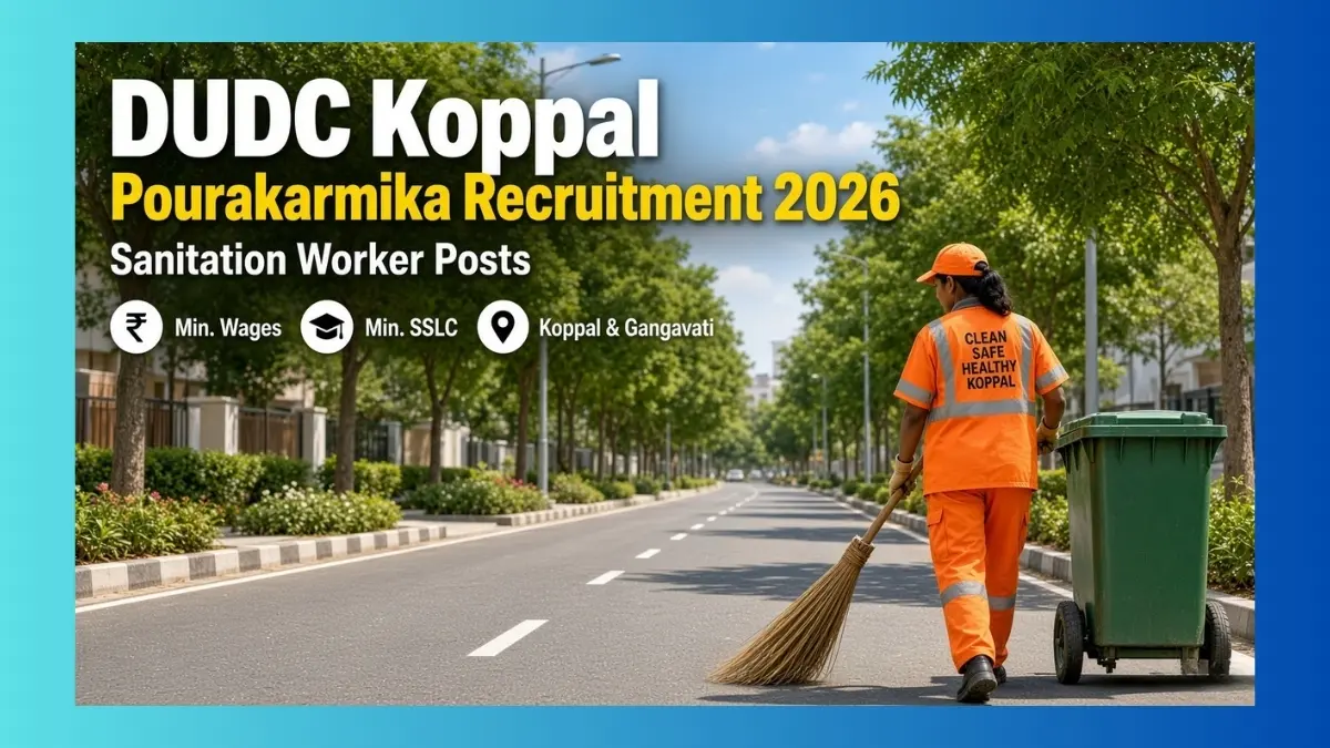 DUDC Koppal Pourakarmika Recruitment 2026 notice for 48 Nera Pavati posts