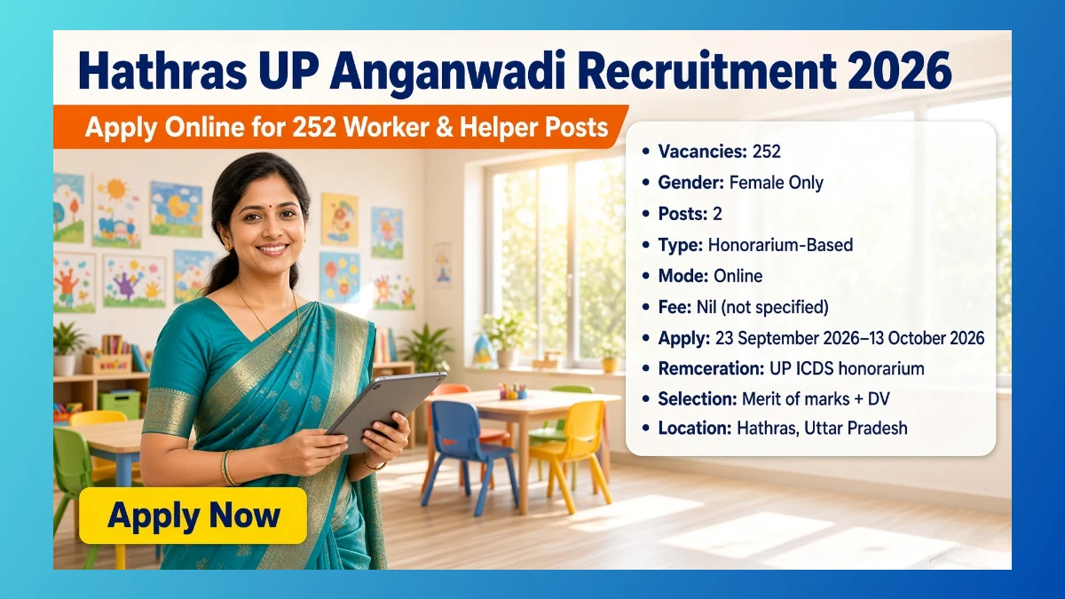 Hathras UP Anganwadi Recruitment 2026 notice for 252 Worker and Helper posts