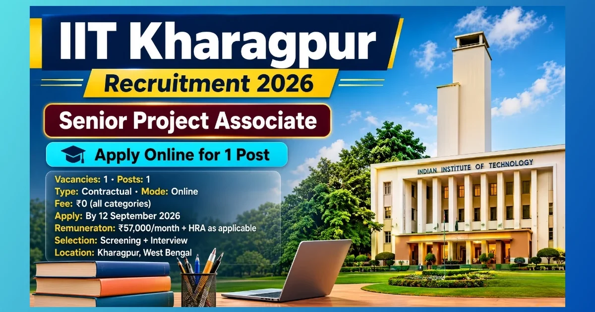 IIT Kharagpur Senior Project Associate Recruitment 2026 notice for 1 ANRF post