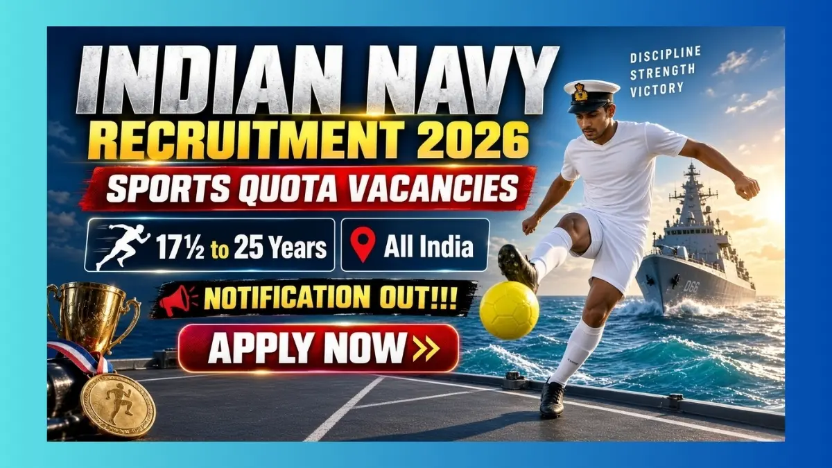 Indian Navy Sports Quota Recruitment 2026 offline form for PO and CPO sailors