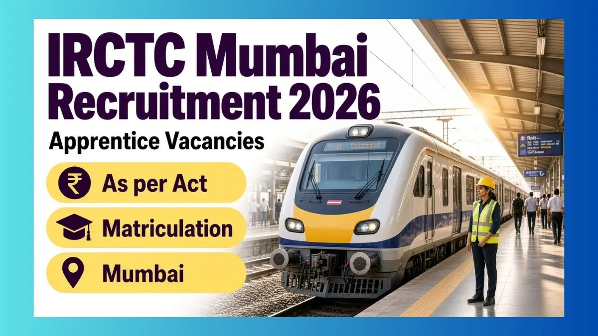 IRCTC Mumbai West Zone apprentice recruitment 2026 notice for 27 training seats