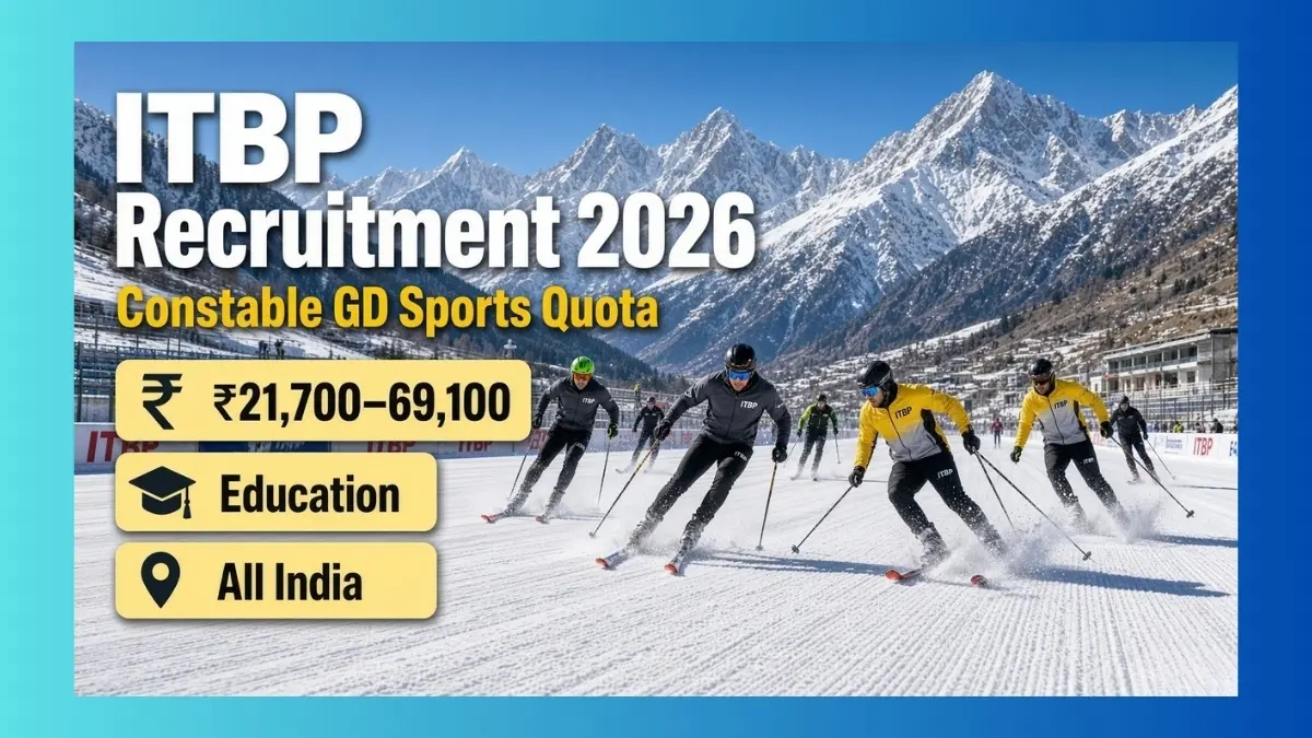 ITBP Constable GD Sports Quota Recruitment 2026 short notice for 126 posts