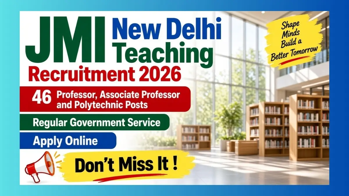 JMI New Delhi faculty recruitment 2026 notification for 46 teaching posts